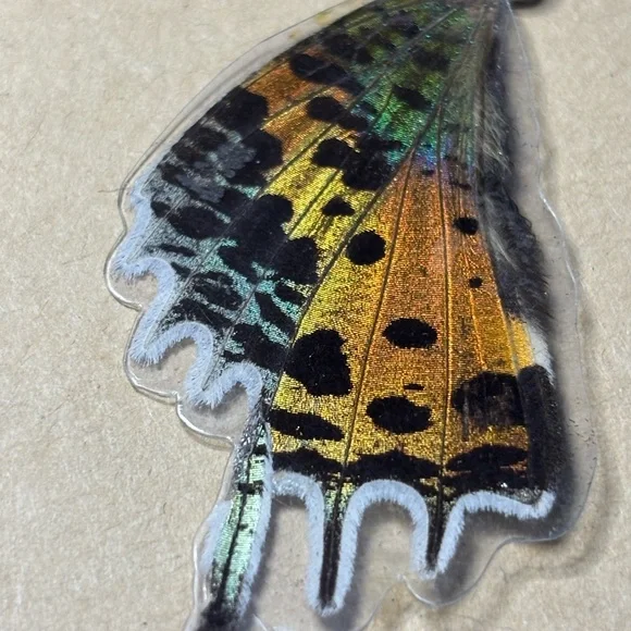 Colorful Butterfly Wing Earrings - Picture 2 of 3